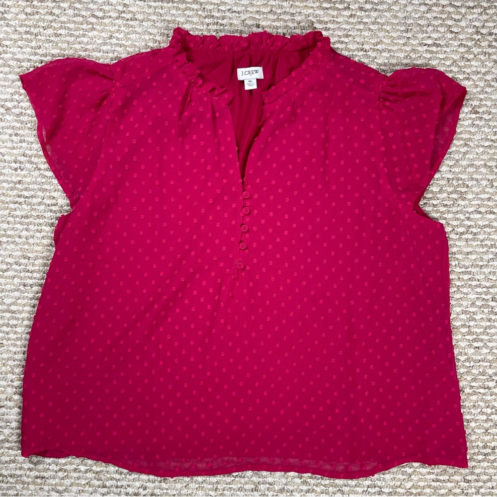 J. Crew Red Blouse